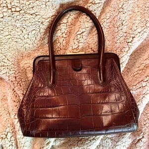 Monsac tote brown leather bag.